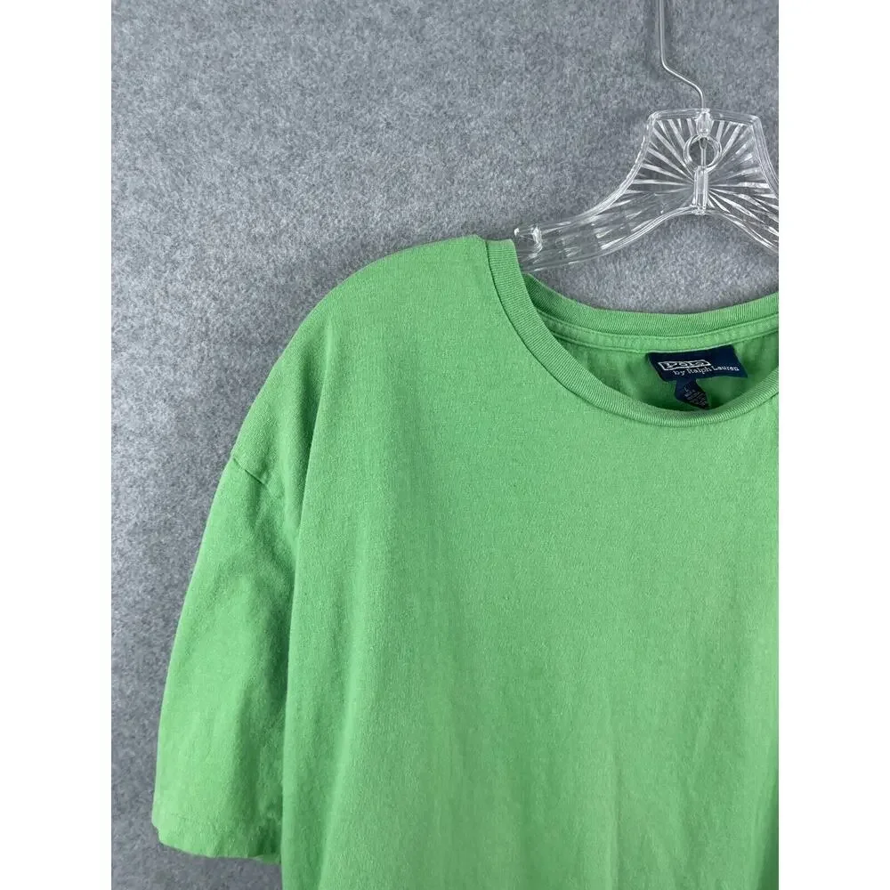 Polo Ralph Lauren Shirt Men's L Lime Green Short Sleeve Crew Neck Basic Designer
